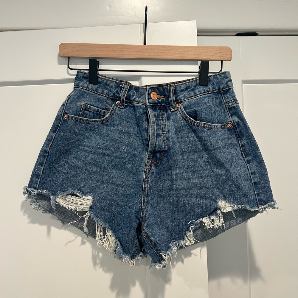 Wild Fable Blue Frayed Jean Shorts